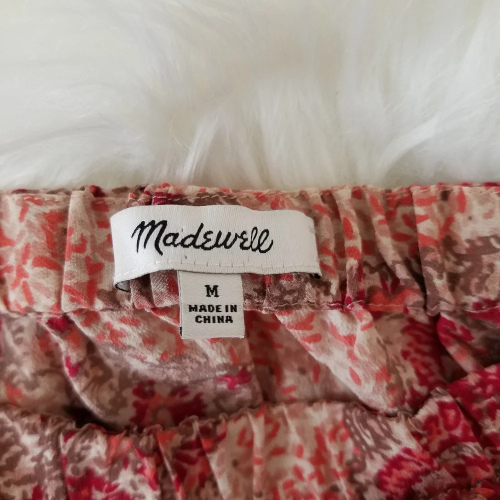 Madewell Paisley Print Off the Shoulder Silk Blouse Size M - Picture 5 of 7